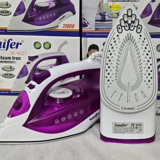 اتو بخار سونیفر (کفه سرامیکی) 2000w (طراحی ارگونومیک) SF-9027