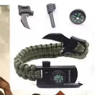 دستبند نجات پاراکورد قطب نما و چاقودار TACTICAL