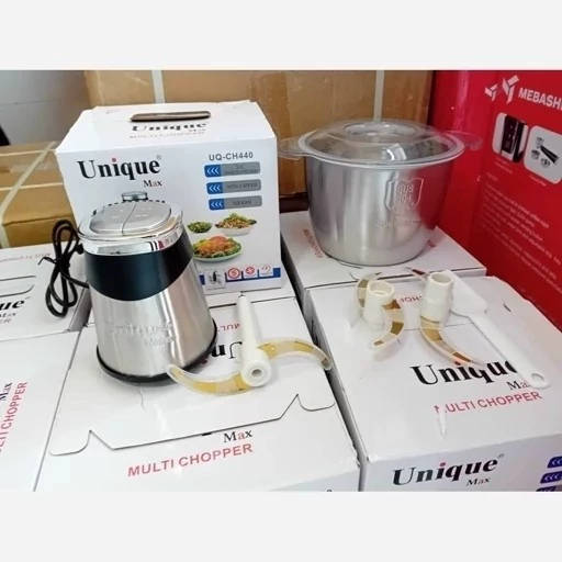 خردکن برقی (غذاساز) یونیک UQ-CH450 استیل و شیشه ای تیغه تیز