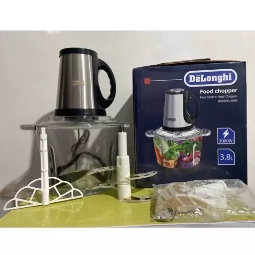 خردکن دلونگی کاسه شیشه ای 3.8 لیتر 3000 وات سه سرعته تیغه طلایی