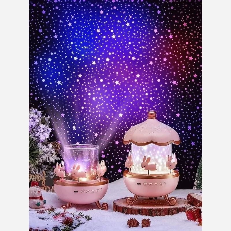 چراغ خواب پروژکتور خرگوشی Bunny Carousel Projector Night Light WH-E11