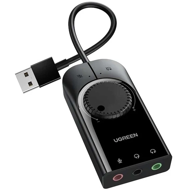 کارت صدا اکسترنال USB به جک 3.5 میلی متری  یوگرین با کابل یک متری CM129 50599