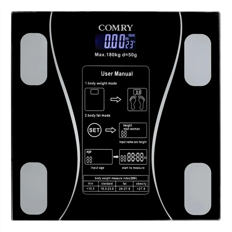 ترازو دیجیتال کمری مدل COMRY 01 ظرفیت ۱۸۰ کیلوگرم
