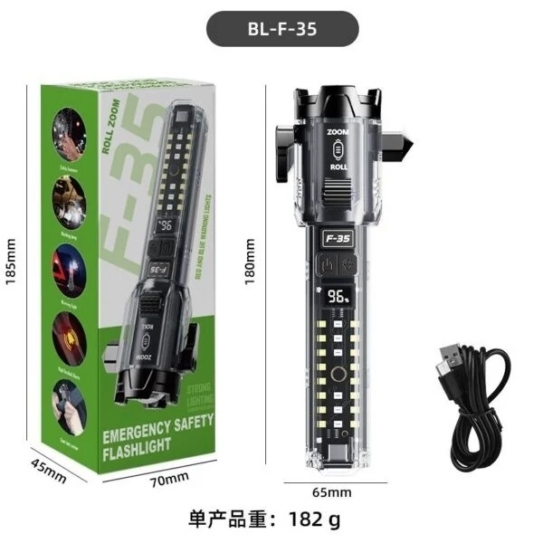 چراغ قوه اضطراری آژیر دار چندکاره مدل F-35- کد131