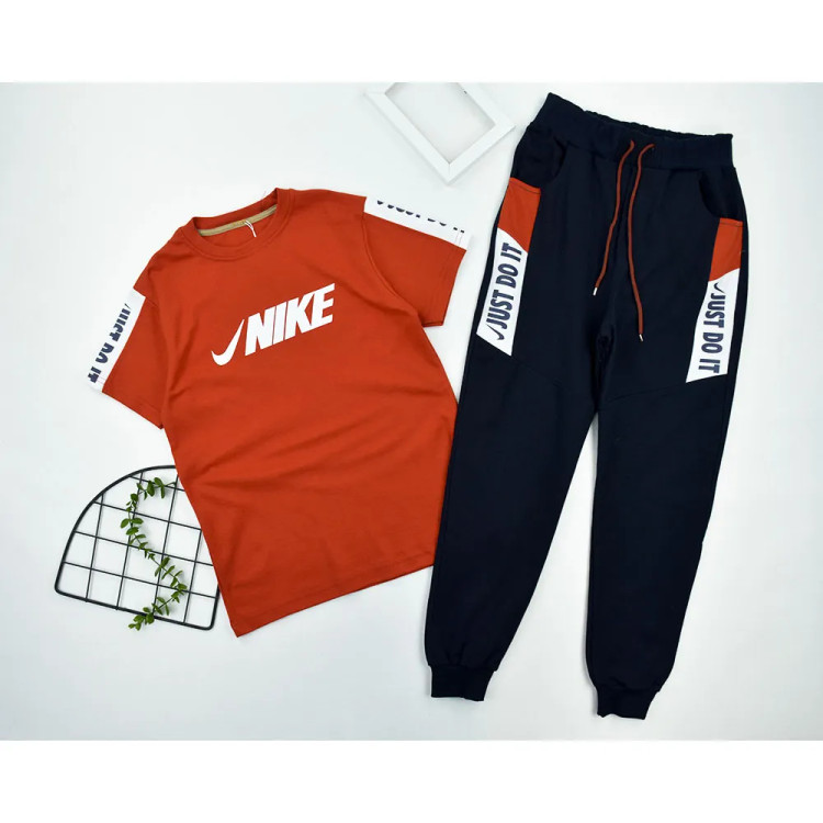 ست تیشرت و شلوار پسرانه نایک تینیجری مدل 11386 جنس پنبه