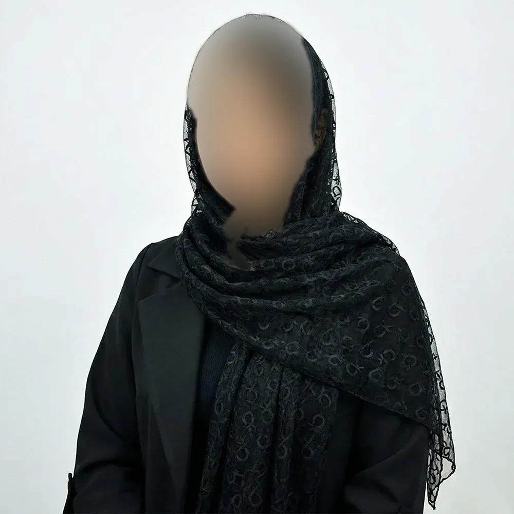 شال گیپور زنانه مشکی کد 10369 ابعاد 67 در 198 سانتیمتر