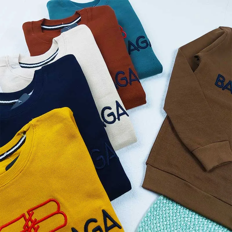 بلوز پسرانه یقه گرد طرح BALENCIAGA پارچه پنبه کبریتی
