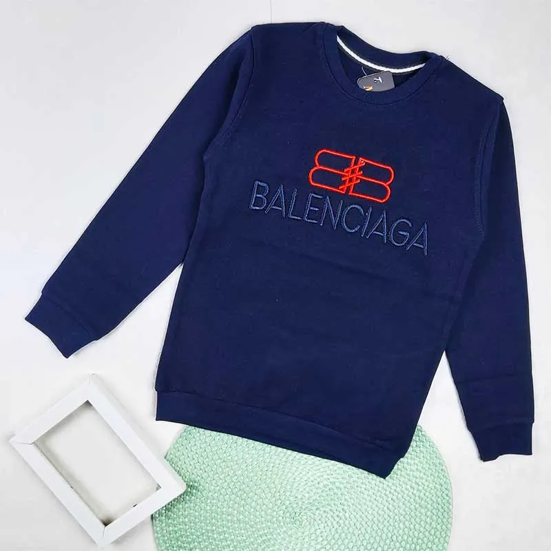 بلوز پسرانه یقه گرد طرح BALENCIAGA پارچه پنبه کبریتی