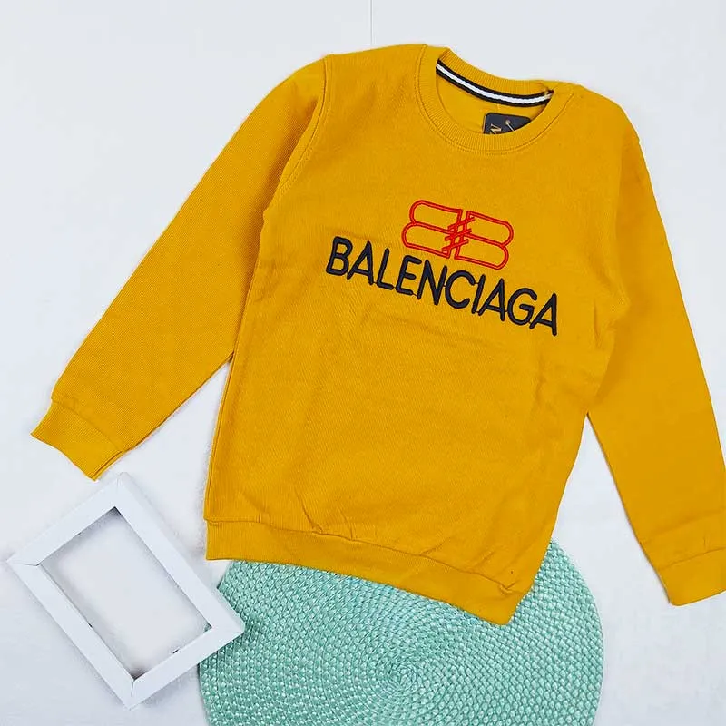 بلوز پسرانه یقه گرد طرح BALENCIAGA پارچه پنبه کبریتی