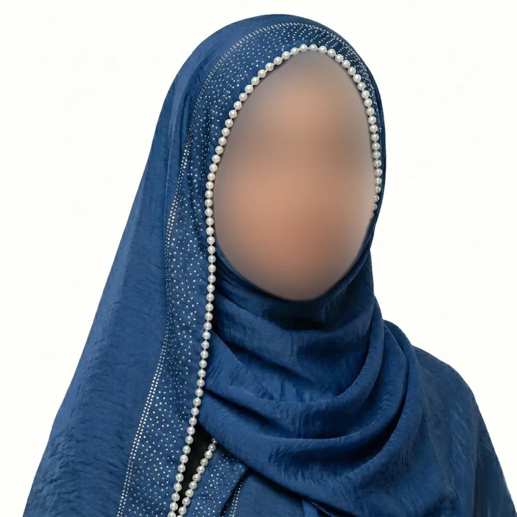 شال مرواریدی زنانه جنس ساتن گلکسی ابعاد 182 در 73 سانتیمتر