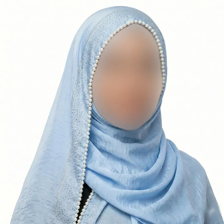 شال مرواریدی زنانه جنس ساتن گلکسی ابعاد 182 در 73 سانتیمتر