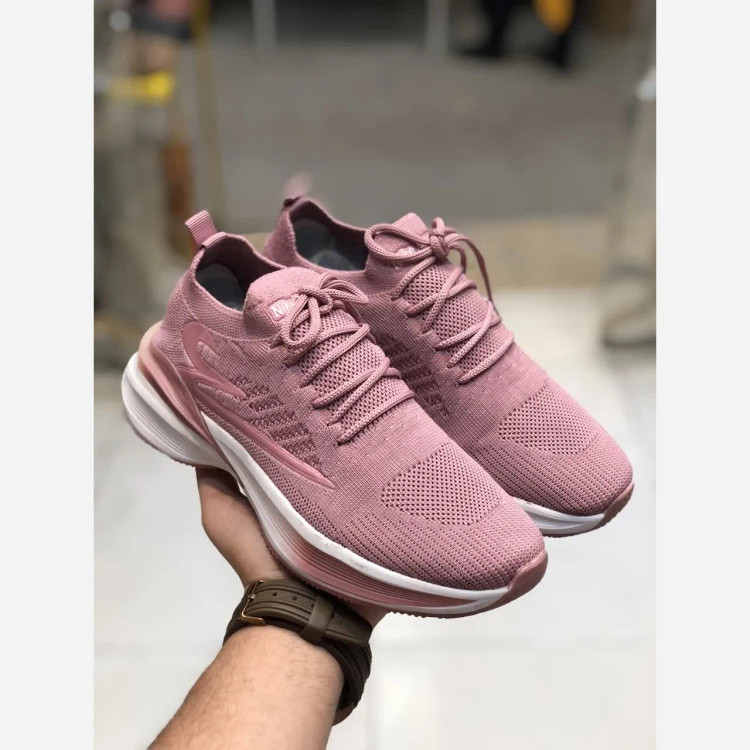 کفش جورابی زنانه مدل رانر رنگ صورتی مناسب پیادهروی و باشگاه