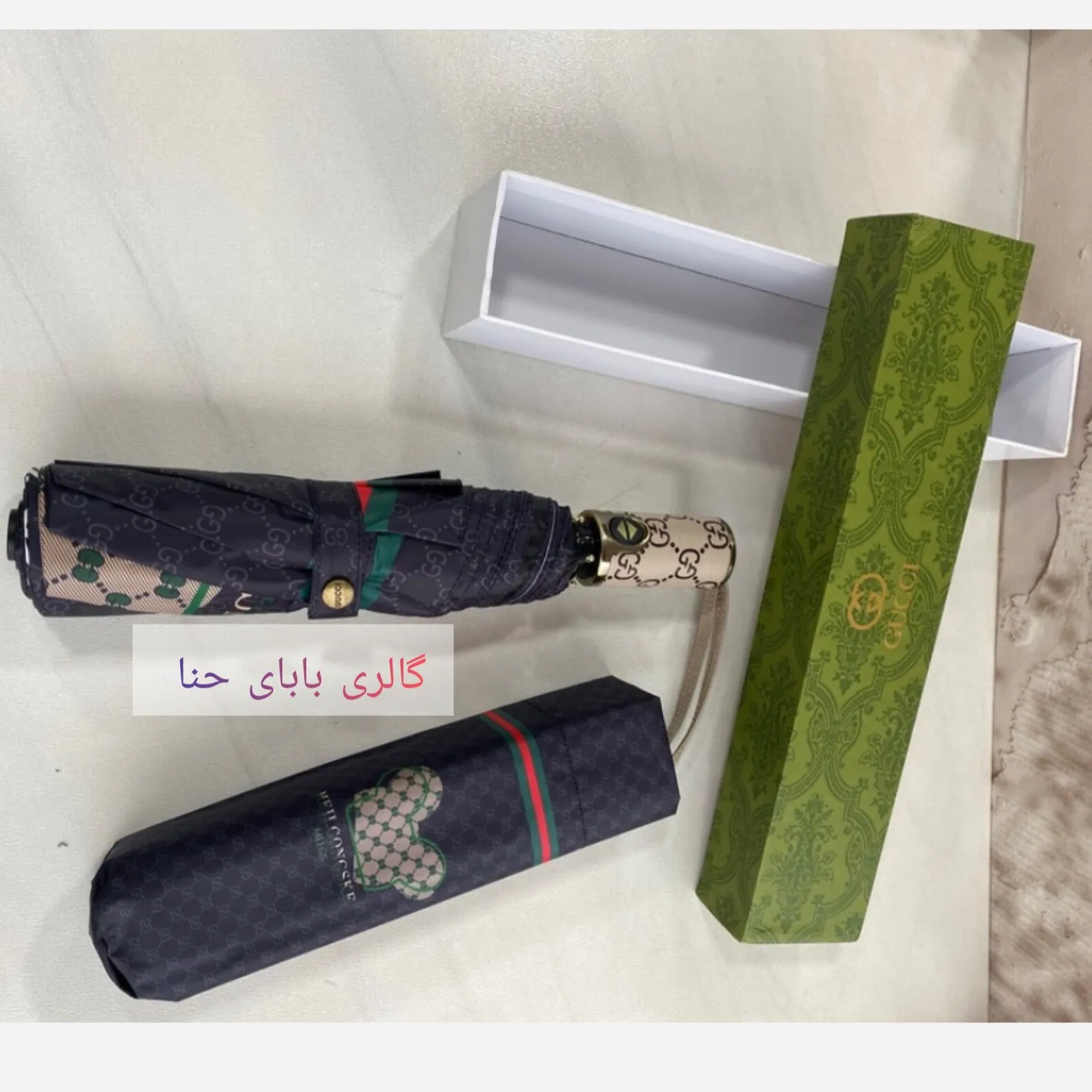 چتر اتوماتیک گوچی مدل جعبه ای ضد باد و ضد آب