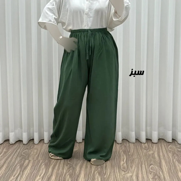 شلوار نخی زنانه راحتی فری سایز مناسب تا سایز 50 قد 107