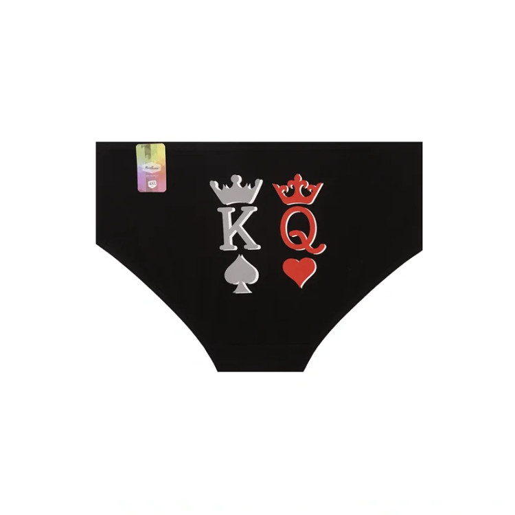 شورت زنانه اسلیپ نخی طرح king & queen سایز 4XL