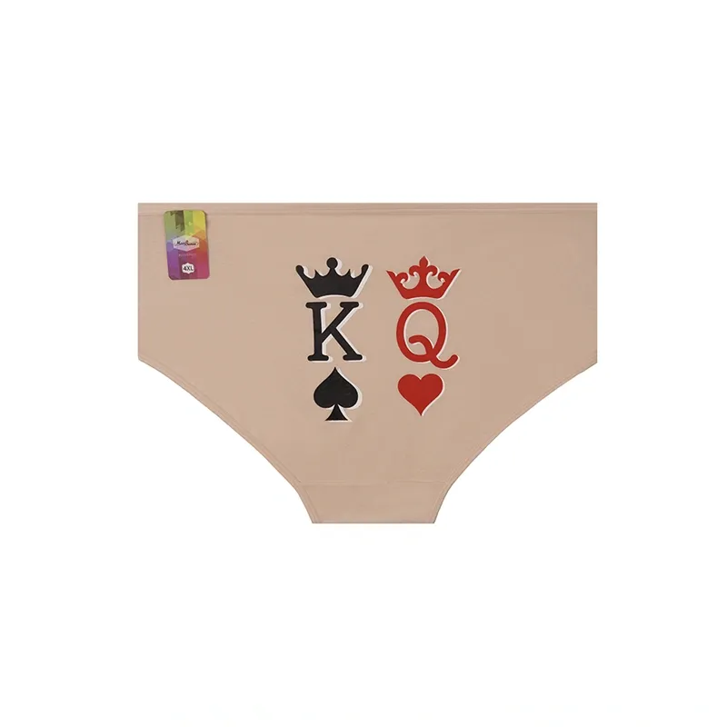 شورت زنانه اسلیپ نخی طرح king & queen سایز 4XL