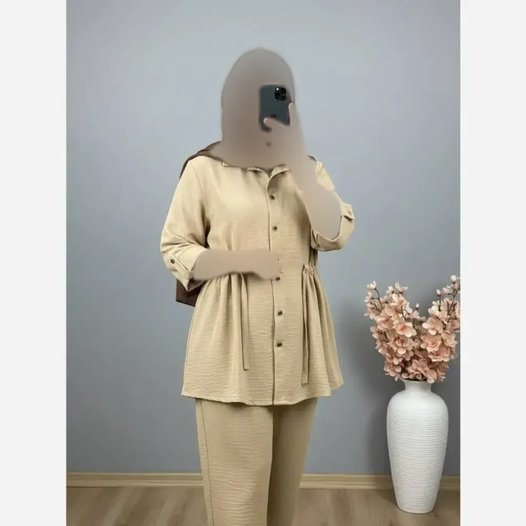 ست شومیز و شلوار زنانه مدل یاسمن جنس سوپر ایوا فری سایز تا 48
