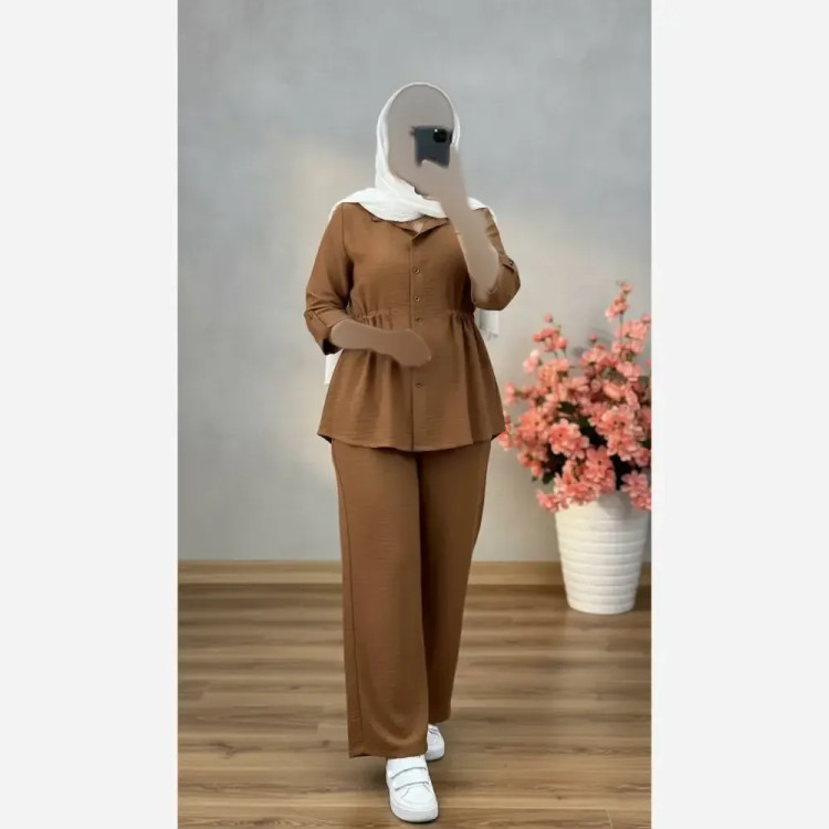 ست شومیز و شلوار زنانه مدل یاسمن جنس سوپر ایوا فری سایز تا 48