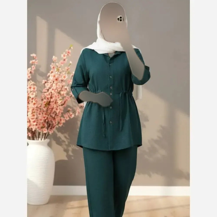 ست شومیز و شلوار زنانه مدل یاسمن جنس سوپر ایوا فری سایز تا 48