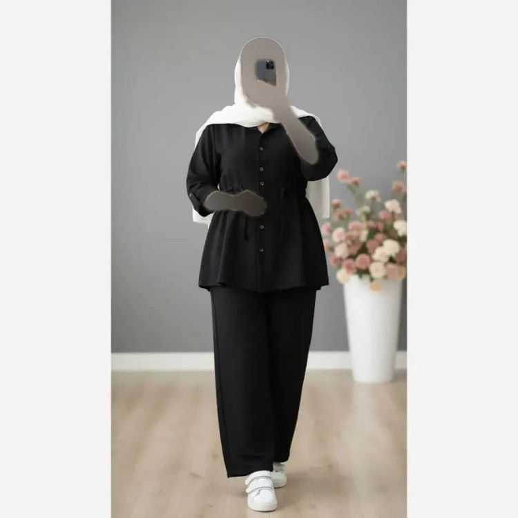 ست شومیز و شلوار زنانه مدل یاسمن جنس سوپر ایوا فری سایز تا 48
