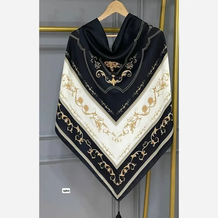 روسری نخی منگوله دار قواره 130 مدل سلینا