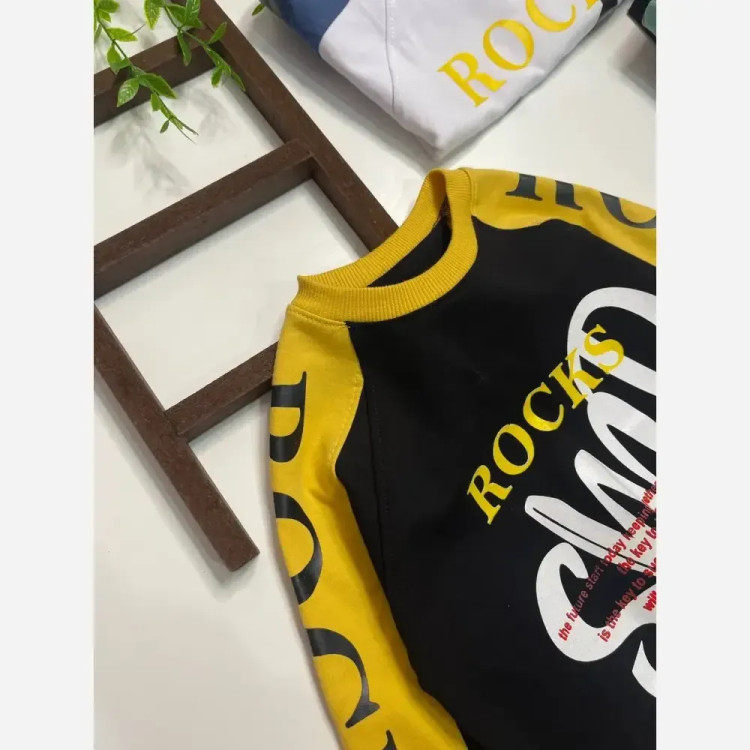 بلوز بچگانه طرح ROCKS مناسب 3 تا 14 سال