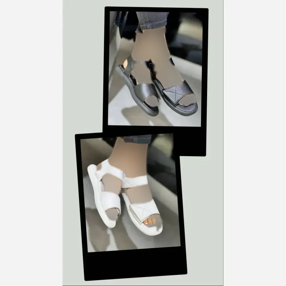 صندل طبی چسبی زنانه جنس بیاله حوله ای رنگ مشکی و سفید سایز 37 و 38