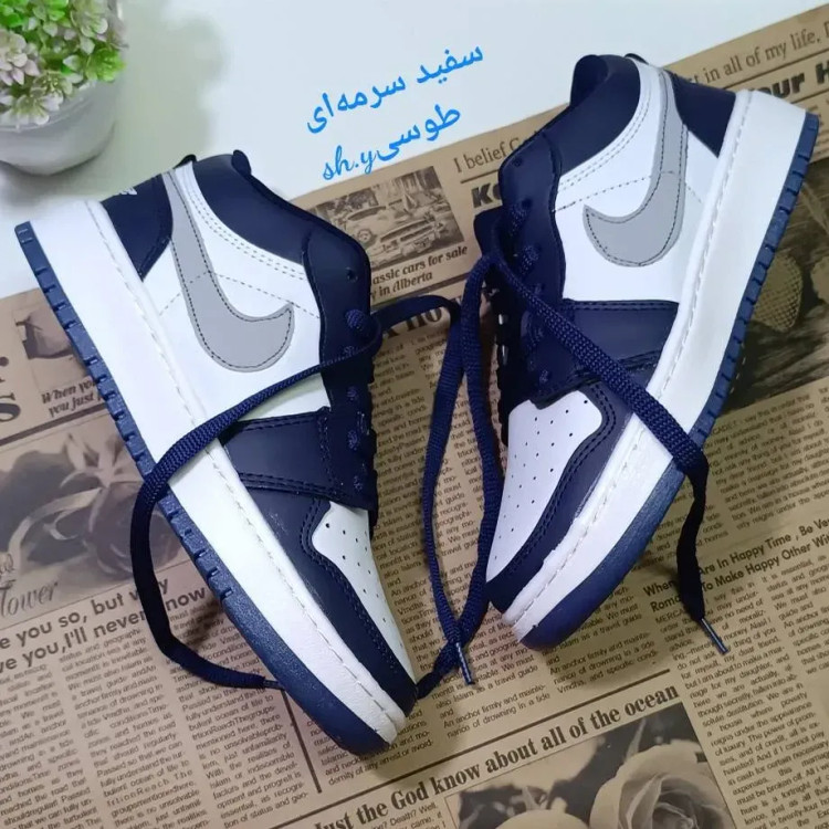 کفش کتانی جردن نایک زنانه چرم حوله ای با کفی طبی و زیره پیو رابر سایز 37 تا 40