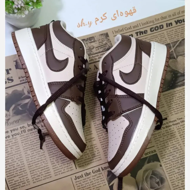 کفش کتانی جردن نایک زنانه چرم حوله ای با کفی طبی و زیره پیو رابر سایز 37 تا 40