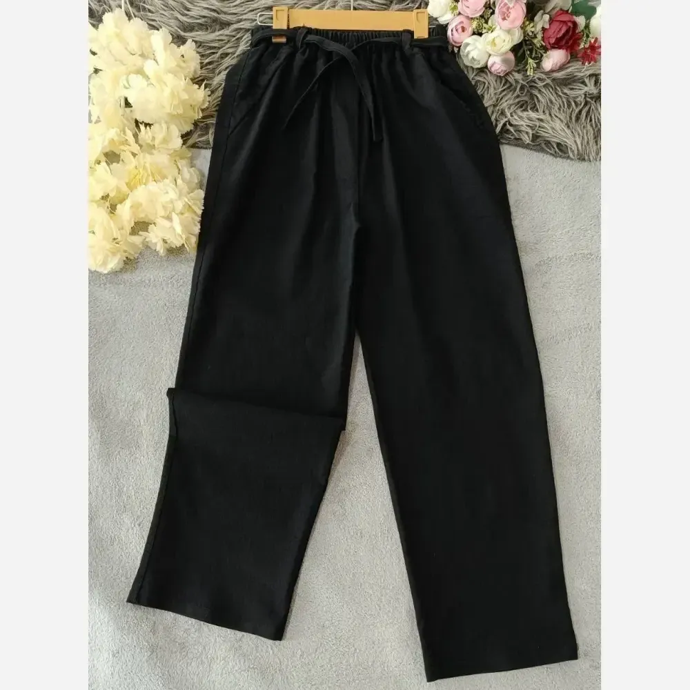 شلوار بگ جین زنانه کمر کش و کمربند دار مدل 272 در سه رنگ