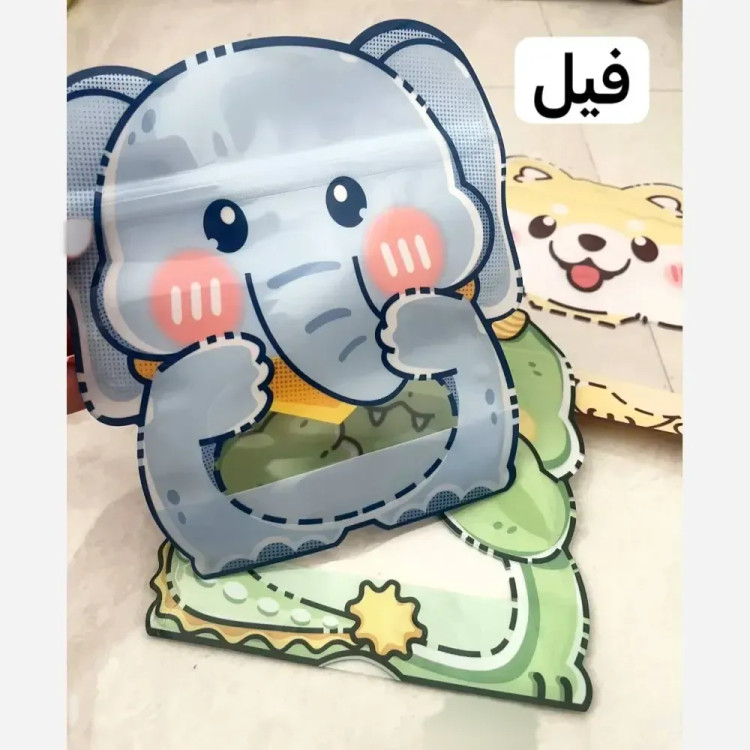 زیپ کیپ فانتزی حیوانات ابعاد 16 در 13 سانتیمتر بسته 4 عددی