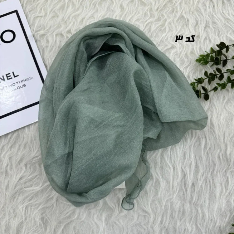 شال حریر کاغذی قواره بزرگ 70 در 230 سانتیمتر بدون لغزش از روی سر