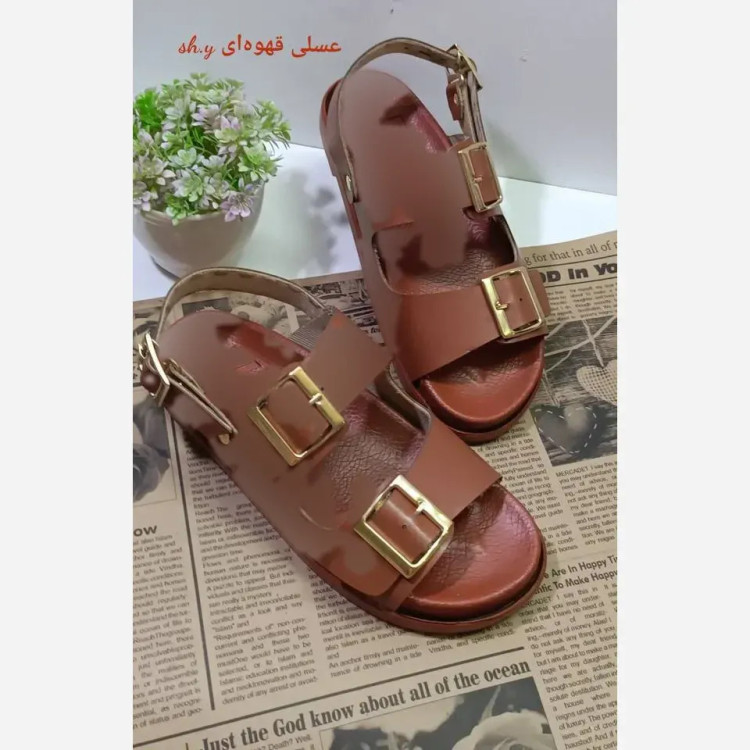صندل زنانه زارا پشت بندی چرم بیاله طبی و سبک با لژ یک سانتی