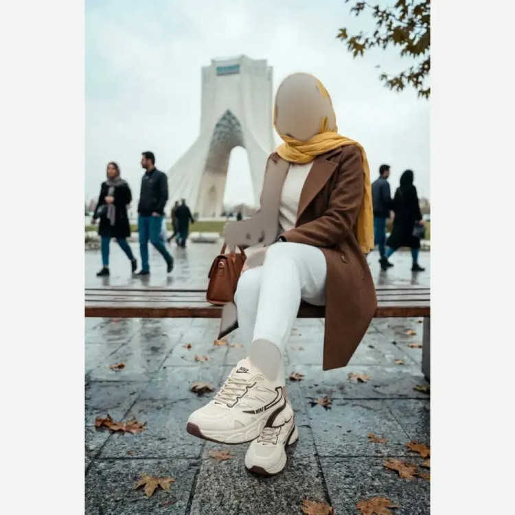 کتونی لژدار طبی زنانه مدل نایک با زیره PU و رویه کتان و پختی