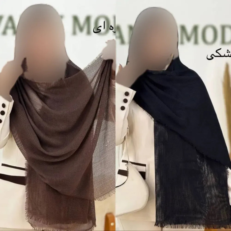 شال پلیسه لمه دار دور ریش ابعاد 175 در 75 سانتی متر