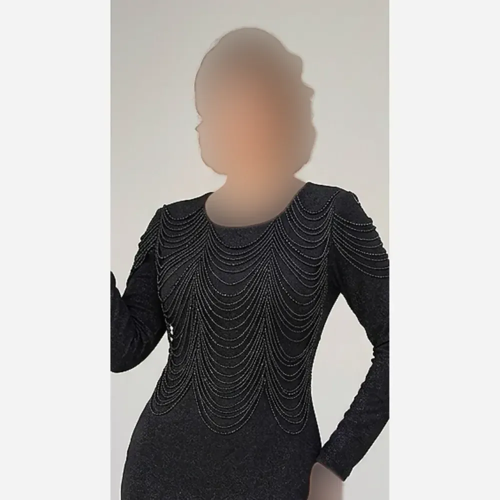 پیراهن مجلسی زنانه مدل روناک جنس لمه با تزئینات منجوق و کریستال قد 150