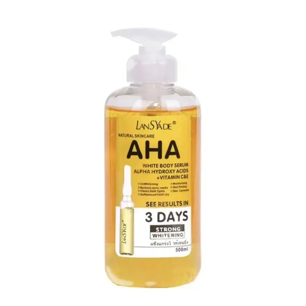 سرم روشن کننده لنسیاد مدل AHA حاوی ویتامین C و E برای صورت و بدن
