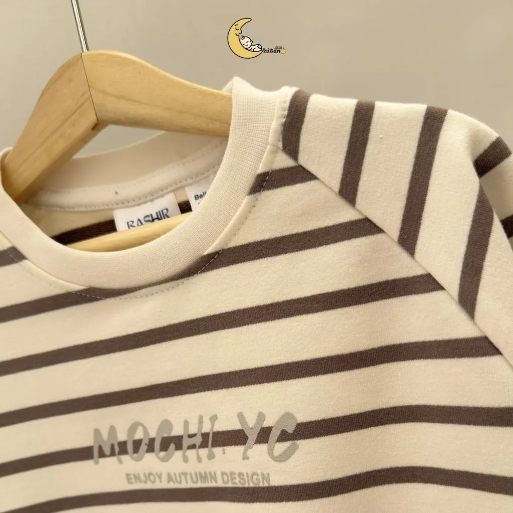 بلوز دورس راه راه پنبه درجه یک دخترانه و پسرانه 9 ماه تا 7 سال در 4 رنگ