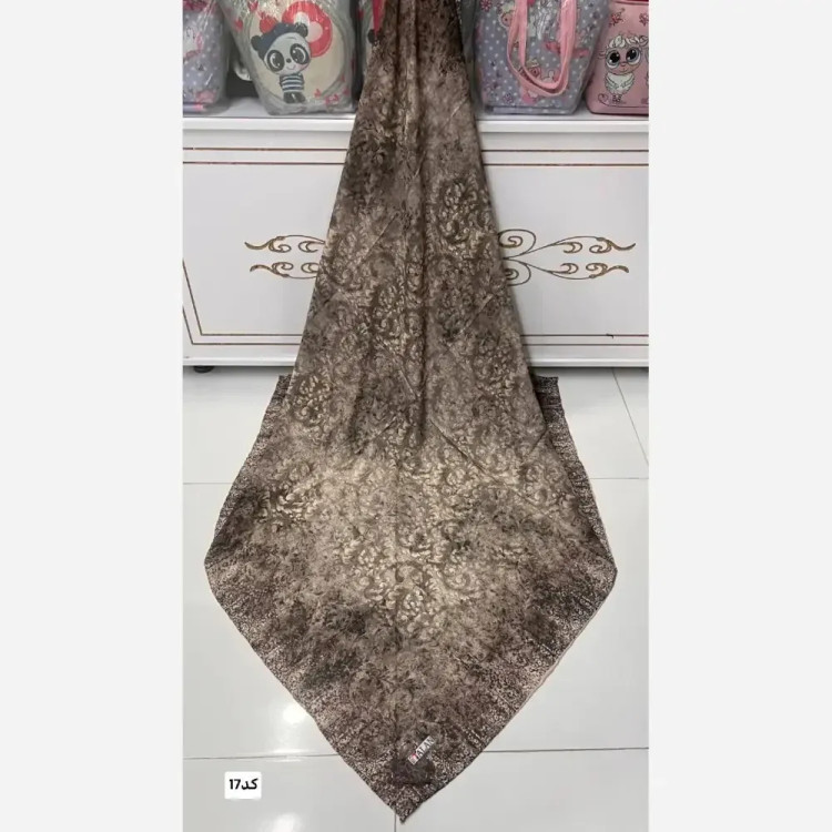 روسری نخی دست دوز قواره 140 مدل گلناز مناسب زیر چادر