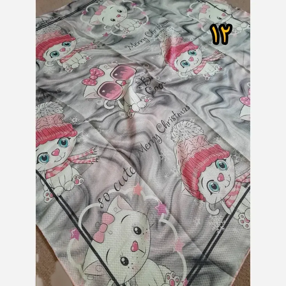 روسری سوپرنخ دخترانه فانتزی دست دوز قواره 100