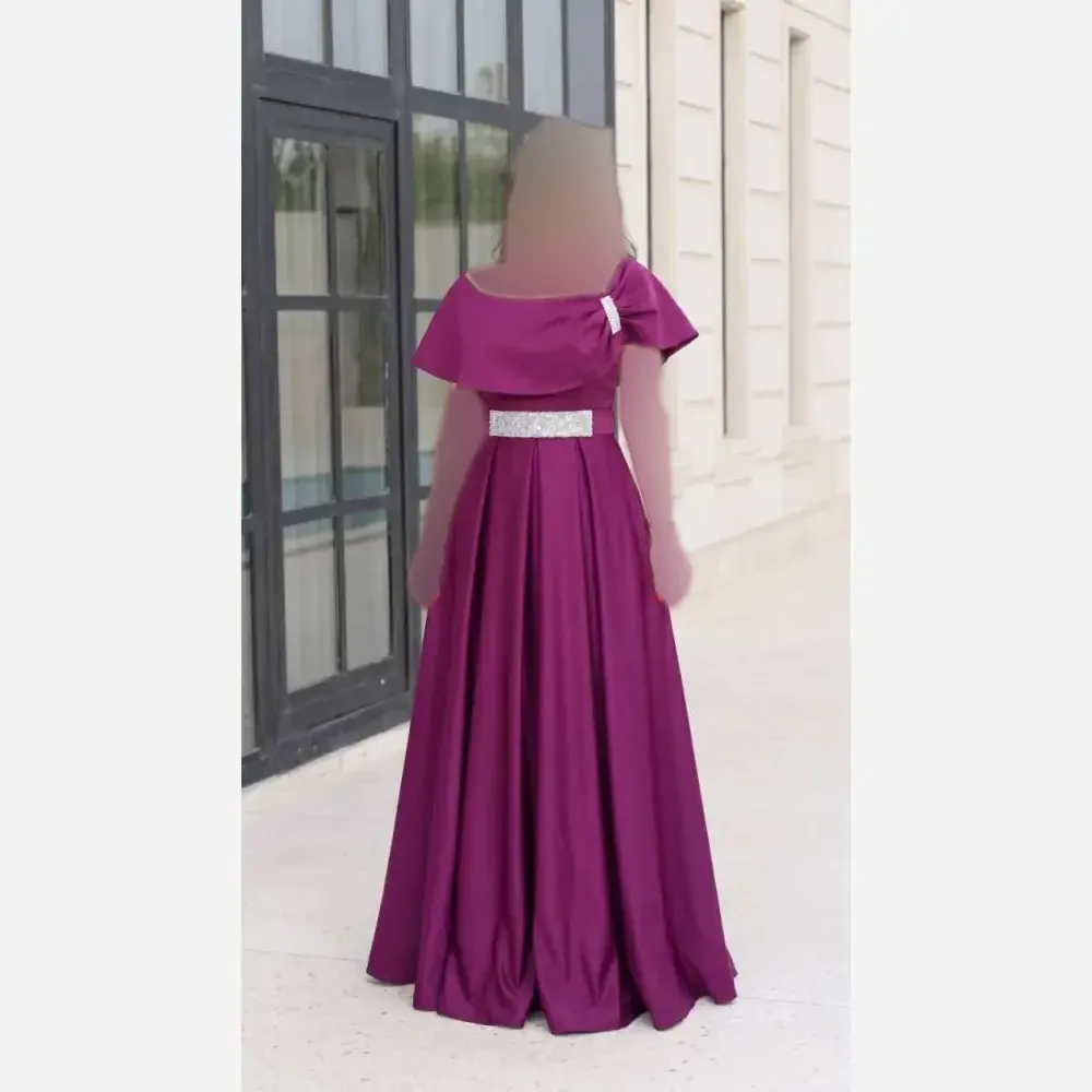 پیراهن مجلسی زنانه ساتن تافته مدل لاله دامن پرچین کاپدار سایز 36 تا 52