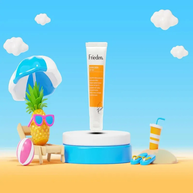 کرم ضد آفتاب بی رنگ فریدن SPF50 مناسب انواع پوست حجم 50 میلی لیتر