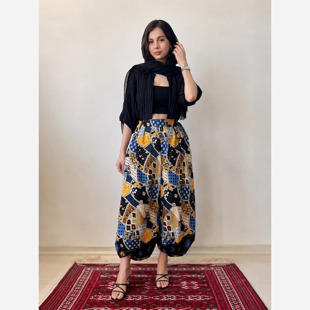 شلوار نخ طرح اندونزی خنک تابستانه فری سایز