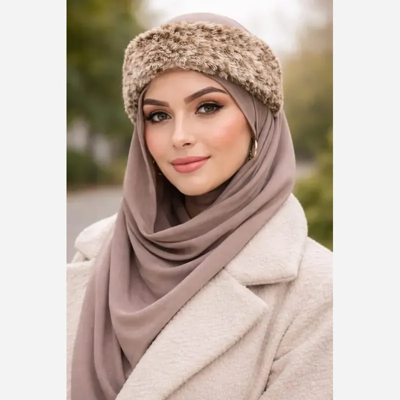 هدبند روسی موهر پشمی کش دار فری سایز