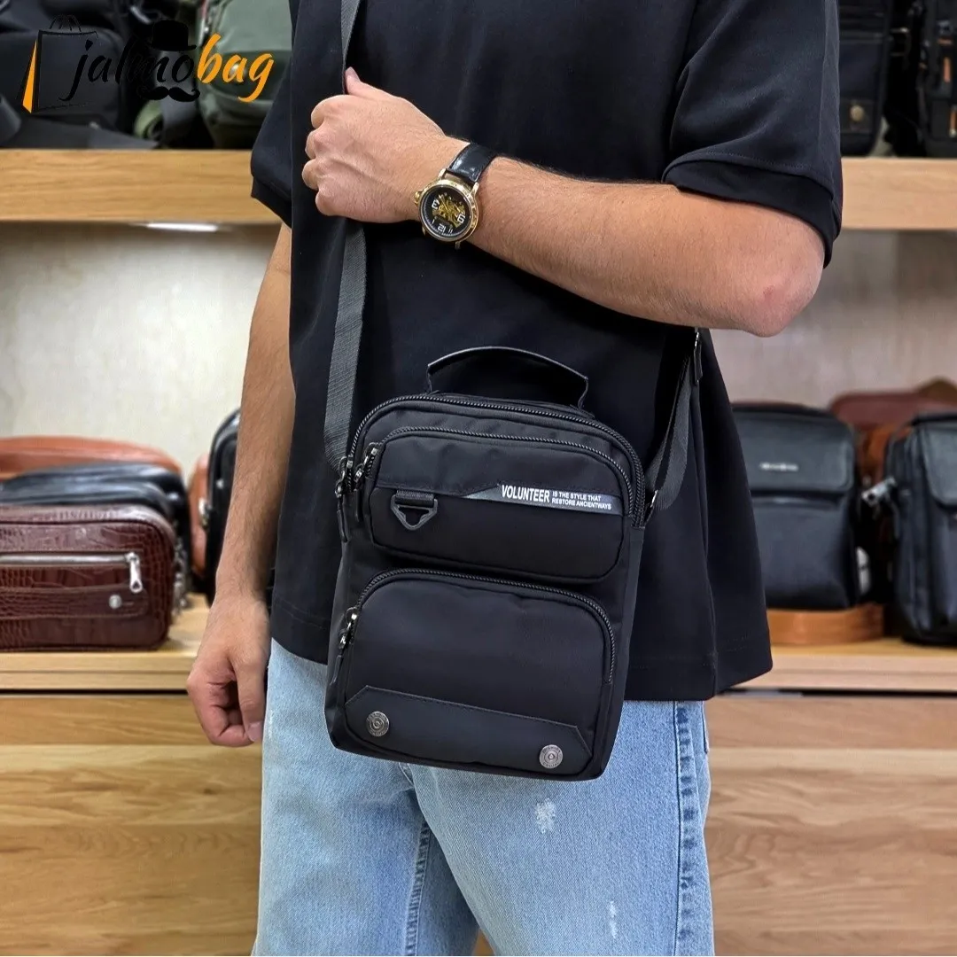کیف دوشی دستی اسپرت برزنتی پارچه ای خارجی جیب دار