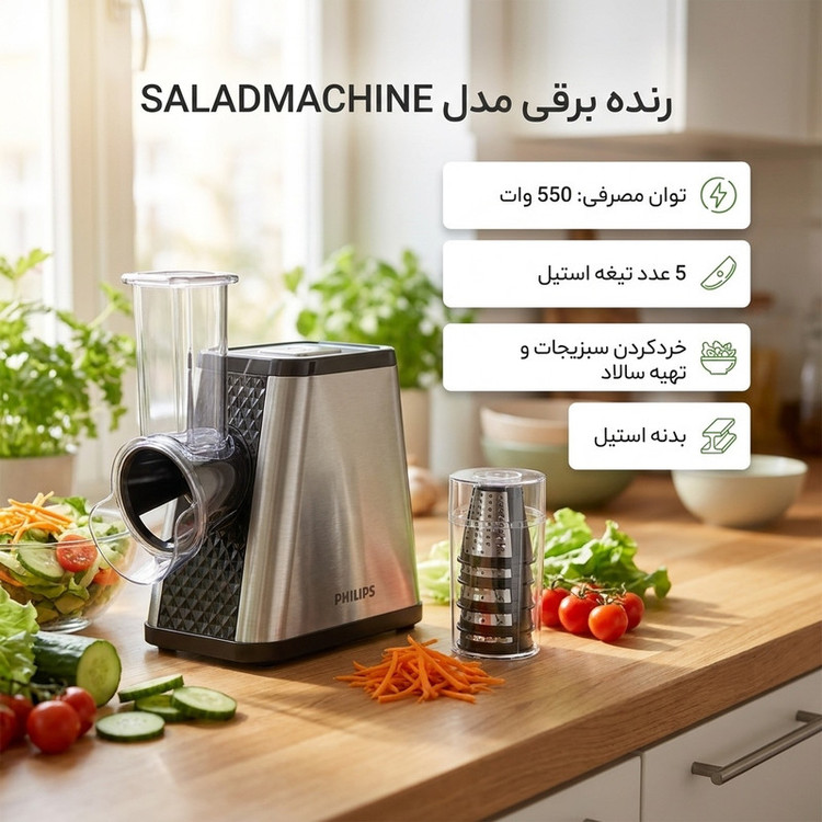 رنده برقی 5 تیغه مدل SALADMACHINE