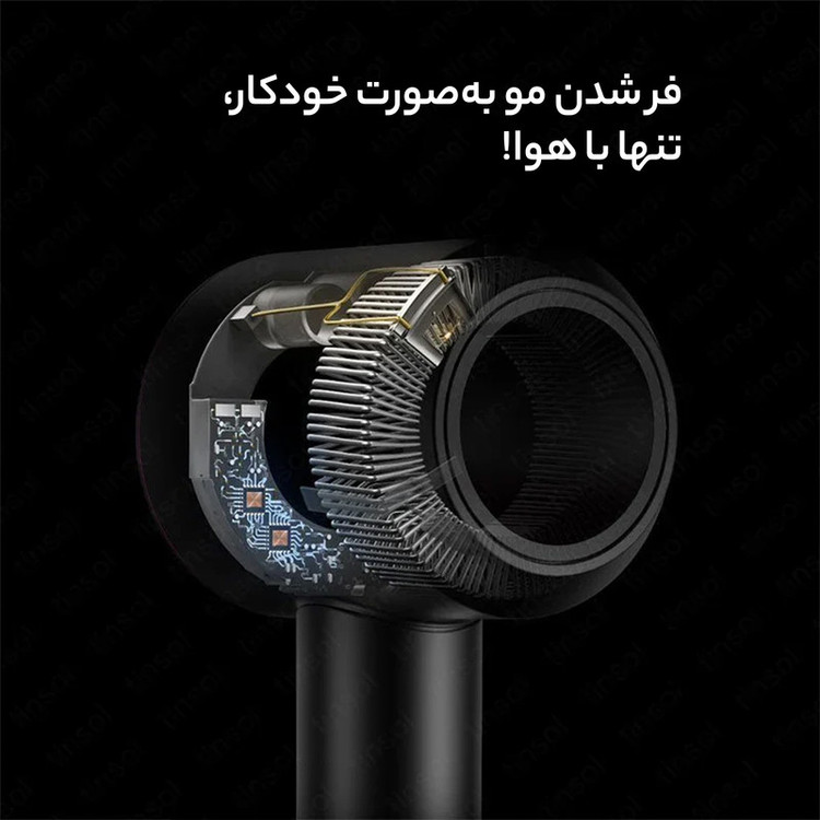 سشوار حرفهای انزو پروفیشینال مدل dy-888 با موتور مافوق صوت، توان 1600 وات، تنظیم دما و سرعت سه حالته، خشک شدن سریع، صدای کم، همراه با 5 نازل متنوع برای حالتدهی و ضد ریزش مو
