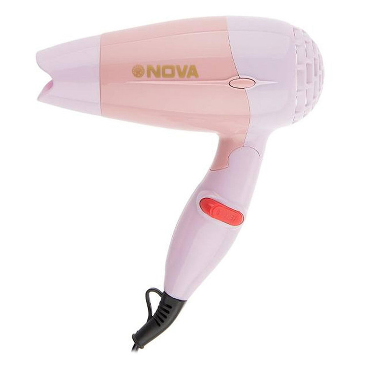 سشوار مسافرتی 1000 وات نوا مدل NV-662، موتور AC، وزن 161 گرم، المنت فلز، دارای سری متمرکزکننده باریک با ویژگی پخش یکنواخت گرما