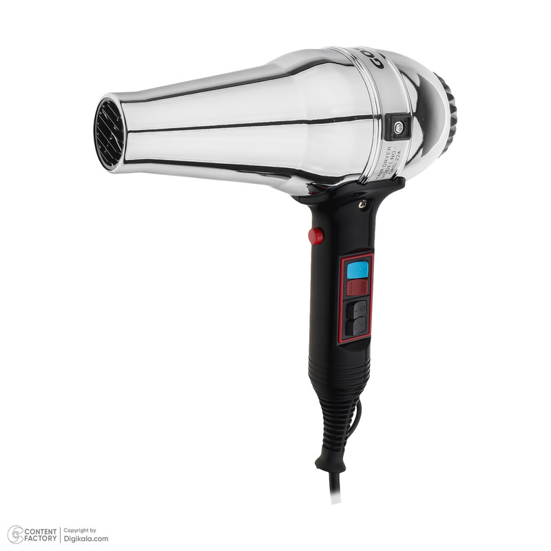 سشوار حرفهای 1600 وات گوسونیک مدل GHD-224، موتور AC، وزن 900 گرم، دارای سری متمرکزکننده باریک با ویژگی صافکنندگی