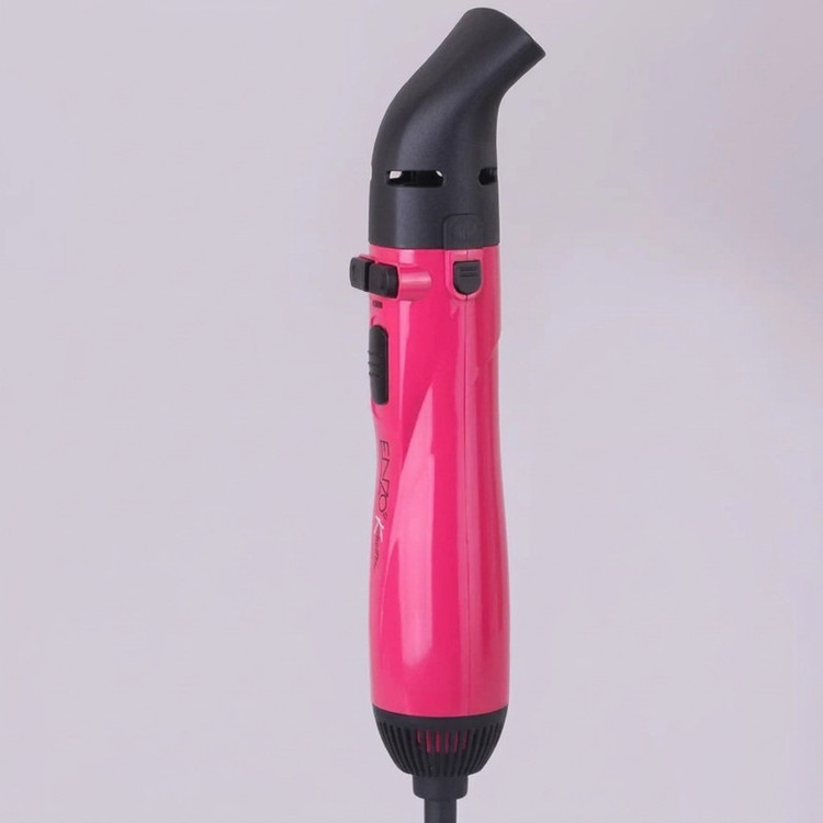 سشوار چرخشی حرفهای انزو پروفیشینال مدل En-746b چهار کاره،با موتور DC، توان 1500 وات، تنظیم دما در سه حالت و سرعت در دو حالت، همراه با سری برسدار تخت
